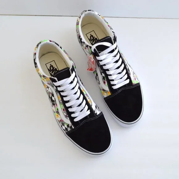Vans old skool checker cube sneaker shoes black gray new - Picture 6 of 8
